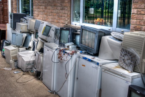 Professional garage clearance team at work